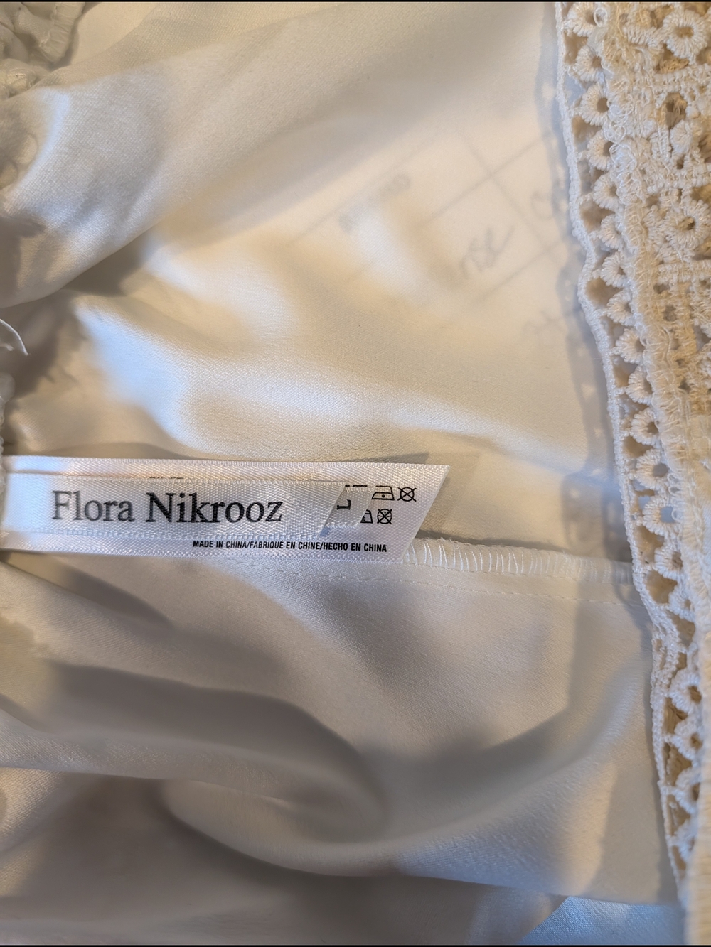 Flora Nikrooz Lace Trim V-Neck Romper‎ Ivory Sleeveless Strappy Back Q80691 L - Picture 5 of 9
